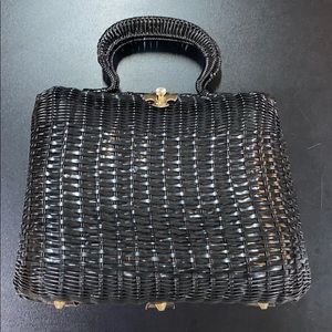 Vintage Coated Wicker Large Bag
